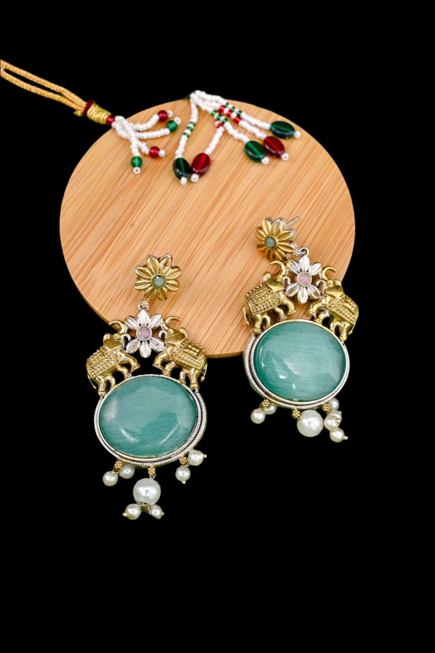 Statement Dual Tone Dangler Earrings