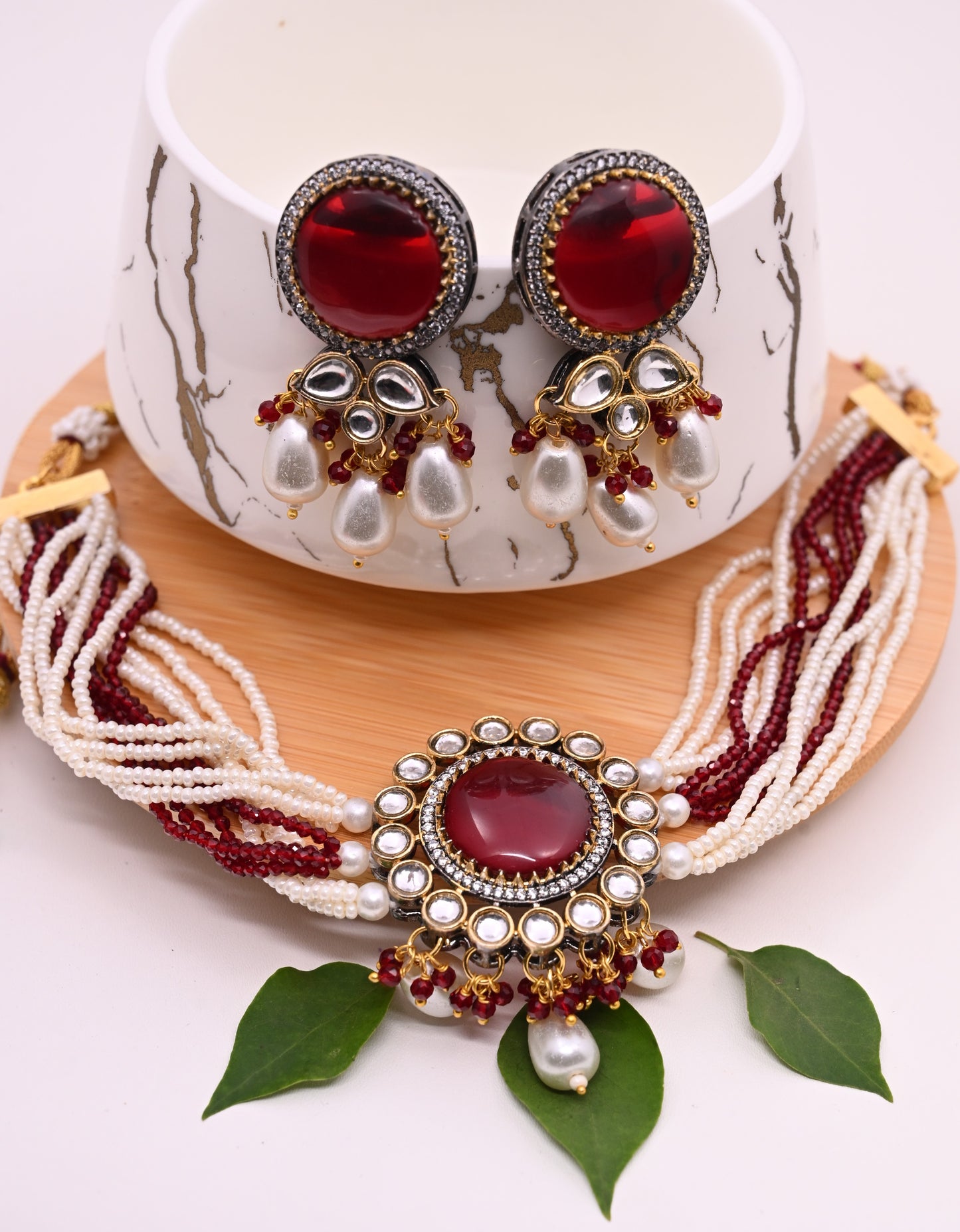 Kundan Pearl Classic Tassel Choker