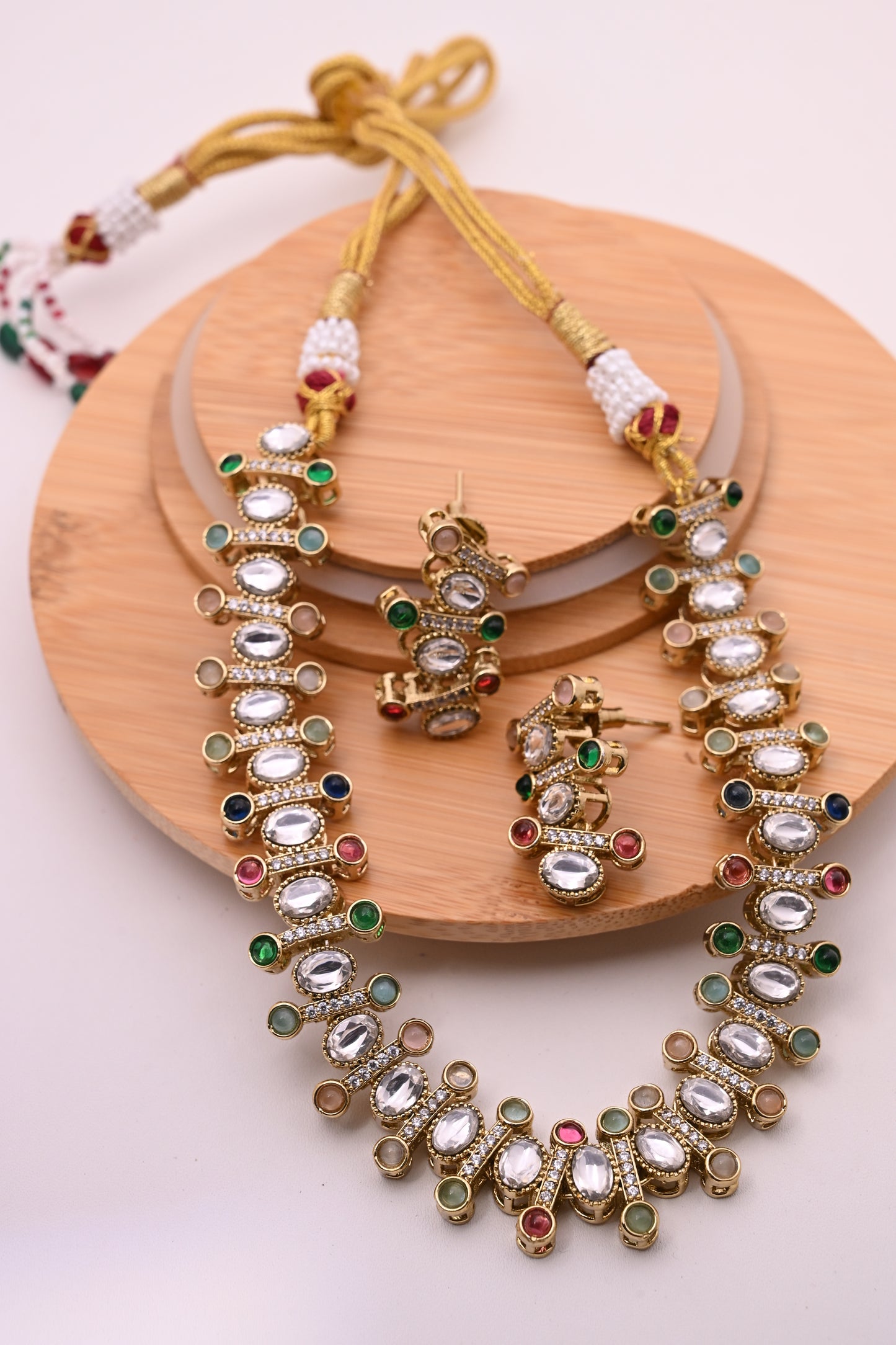 Antique Moissanite CZ Statement Necklace Set