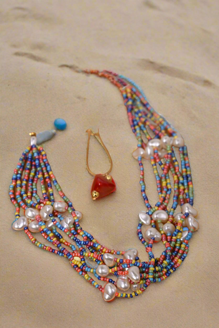 Assorted Beads Multi Stand Necklace Set