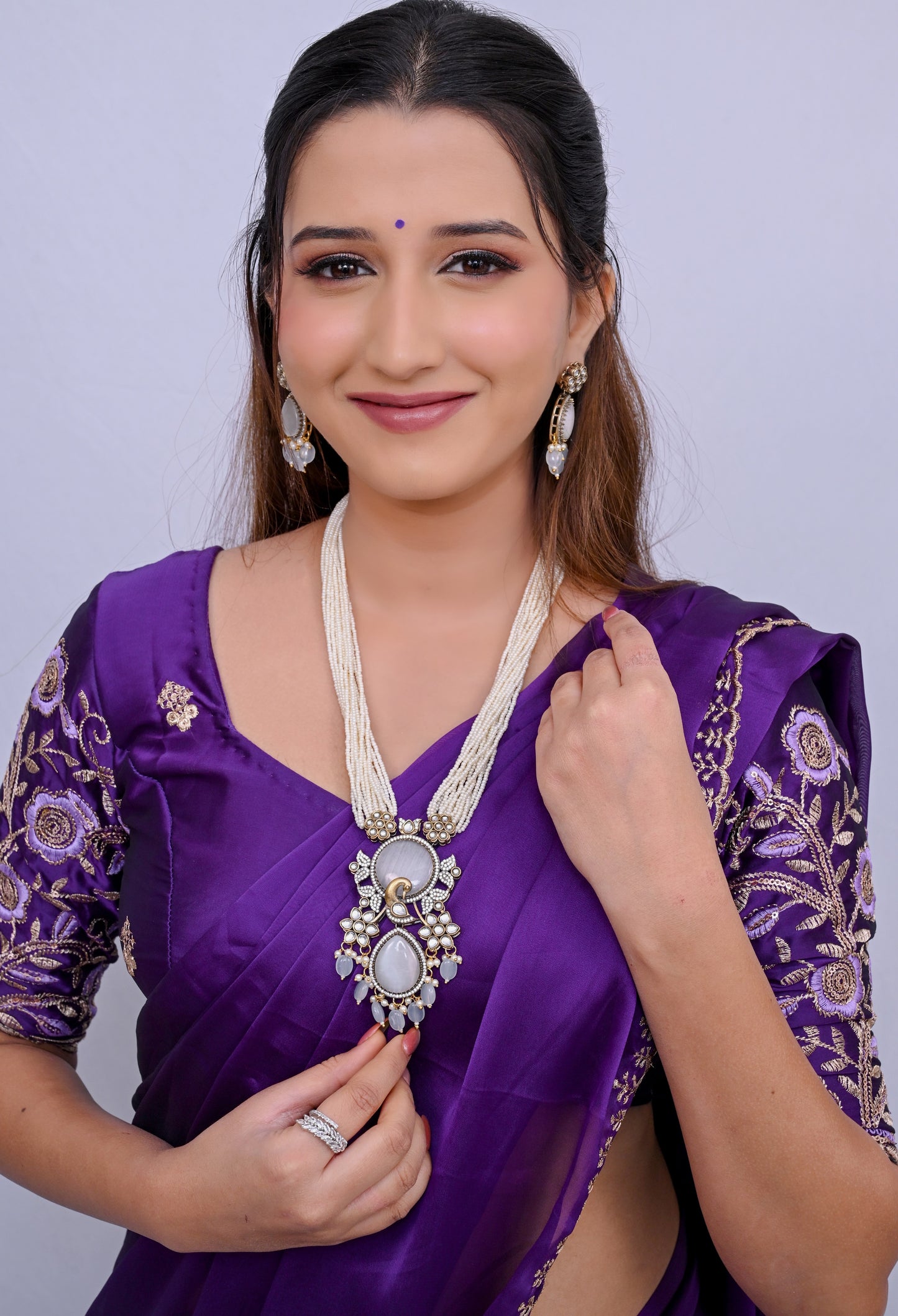 Statement Long Kundan Necklace Set