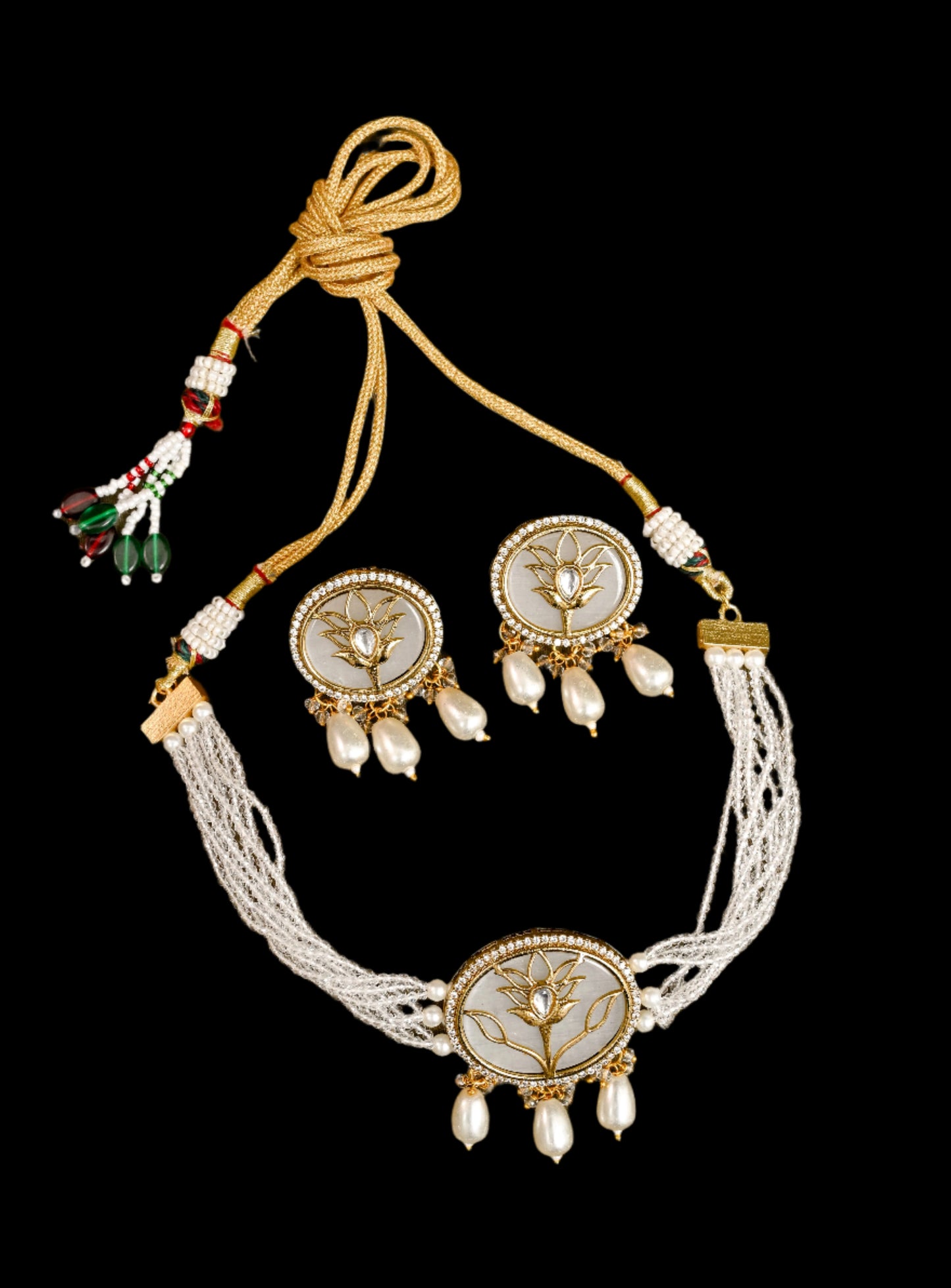 Antique Doublet Stone Choker Necklace Set