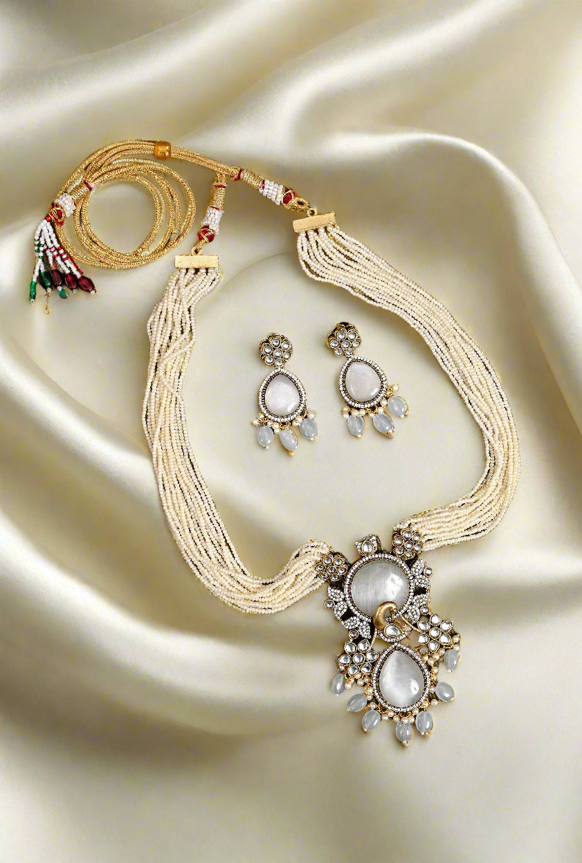 Statement Long Kundan Necklace Set