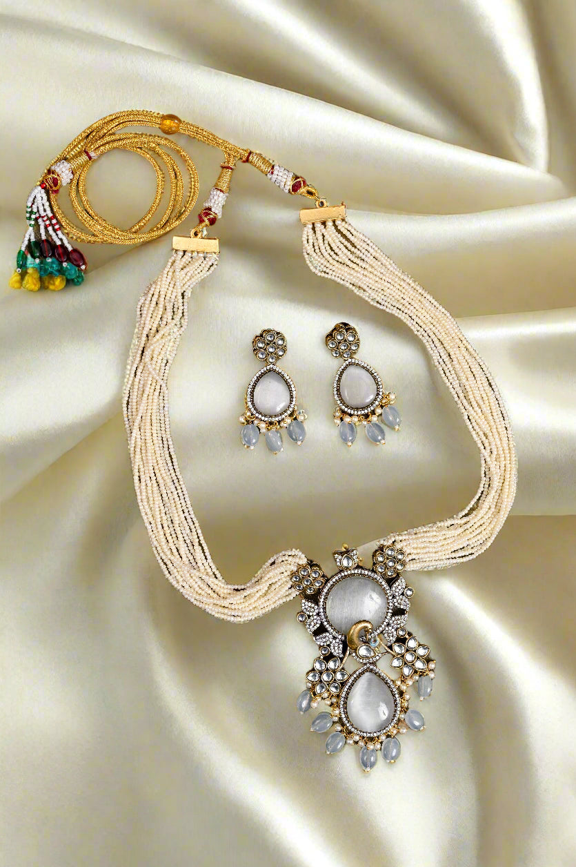 Statement Long Kundan Necklace Set