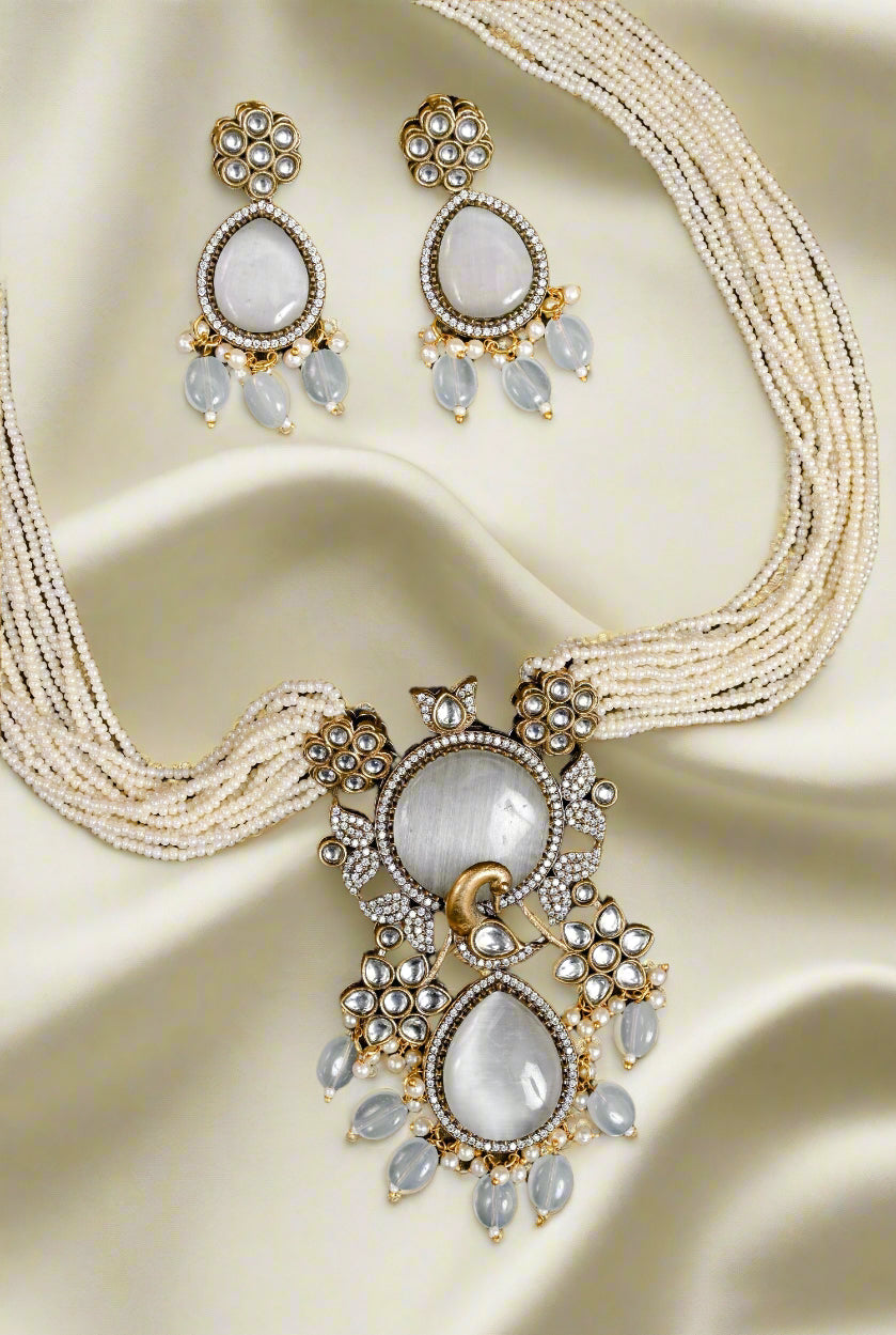 Statement Long Kundan Necklace Set