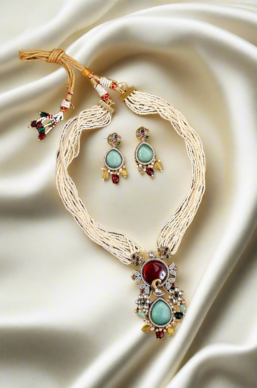 Statement Long Kundan Necklace Set