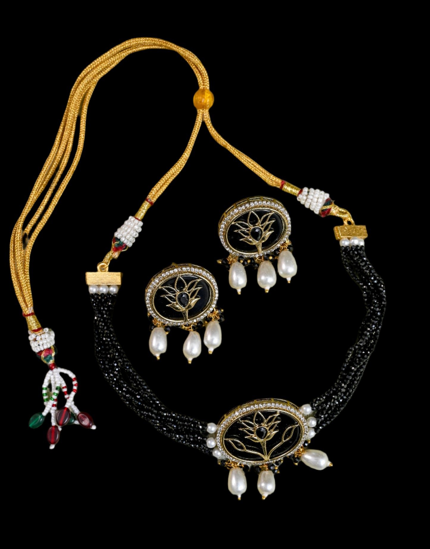 Antique Doublet Stone Choker Necklace Set