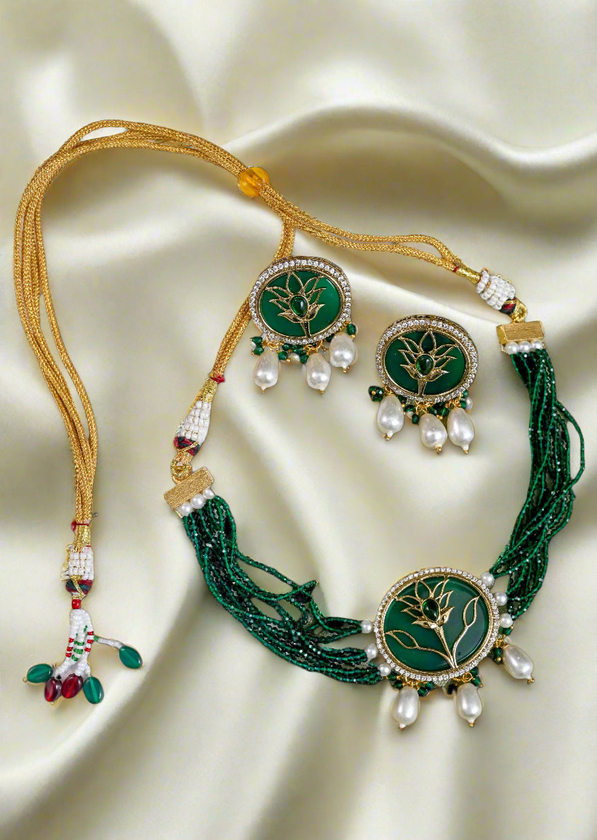 Antique Doublet Stone Choker Necklace Set