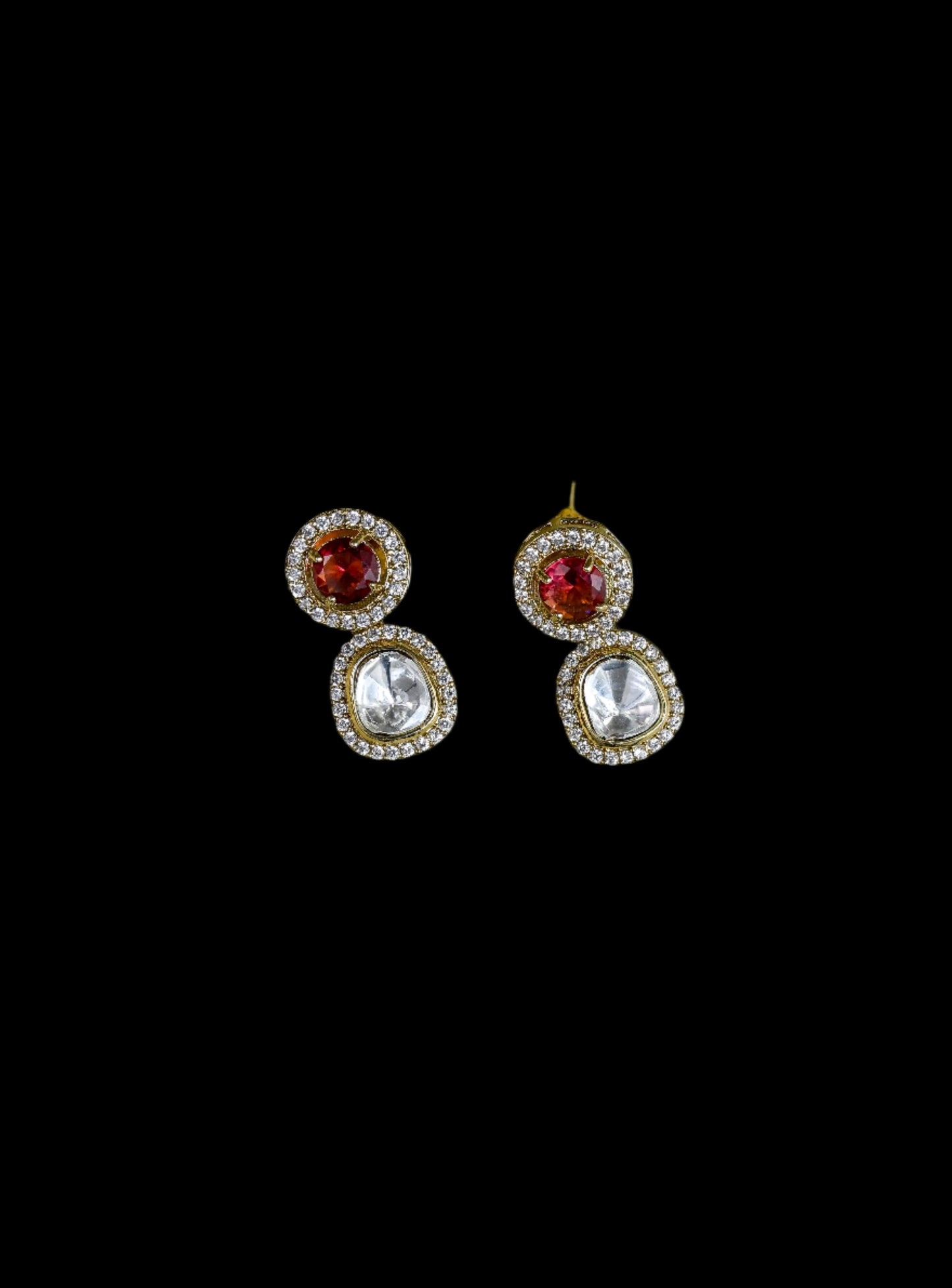 Moissanite CZ Kundan Charm Necklace Set