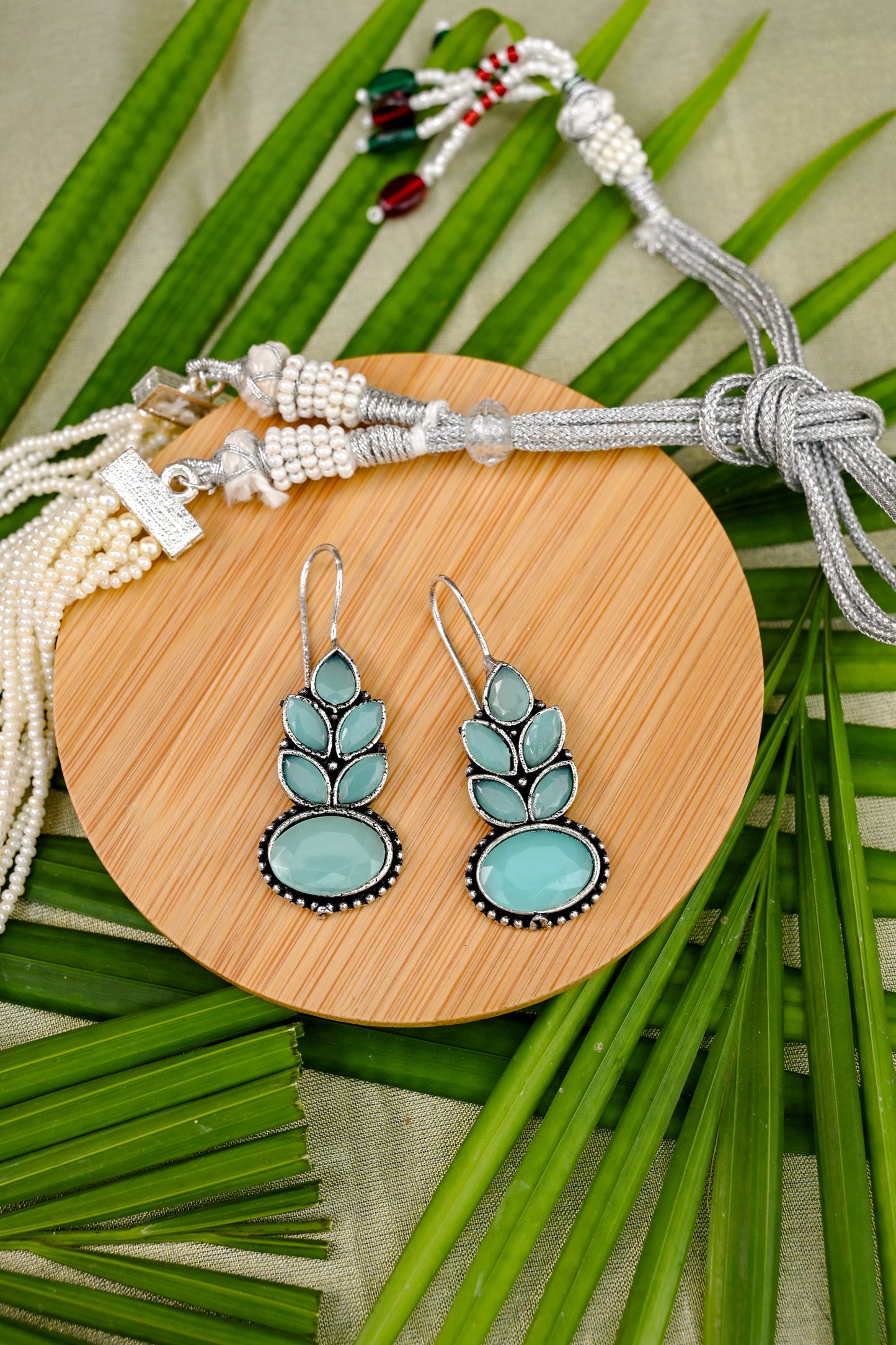 Oxidized Contemporary Drop Earrings
