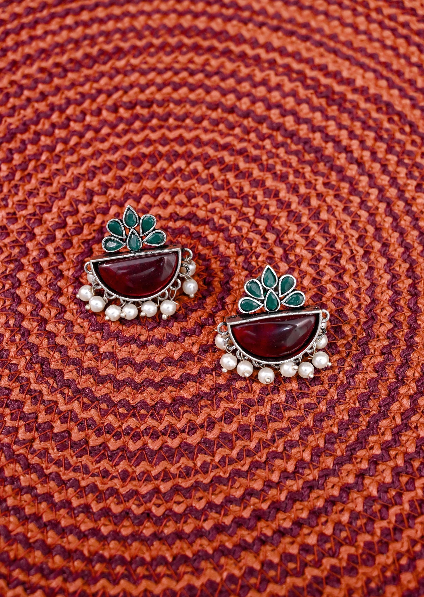 Pearl Beaded Monalisa Stud Earrings