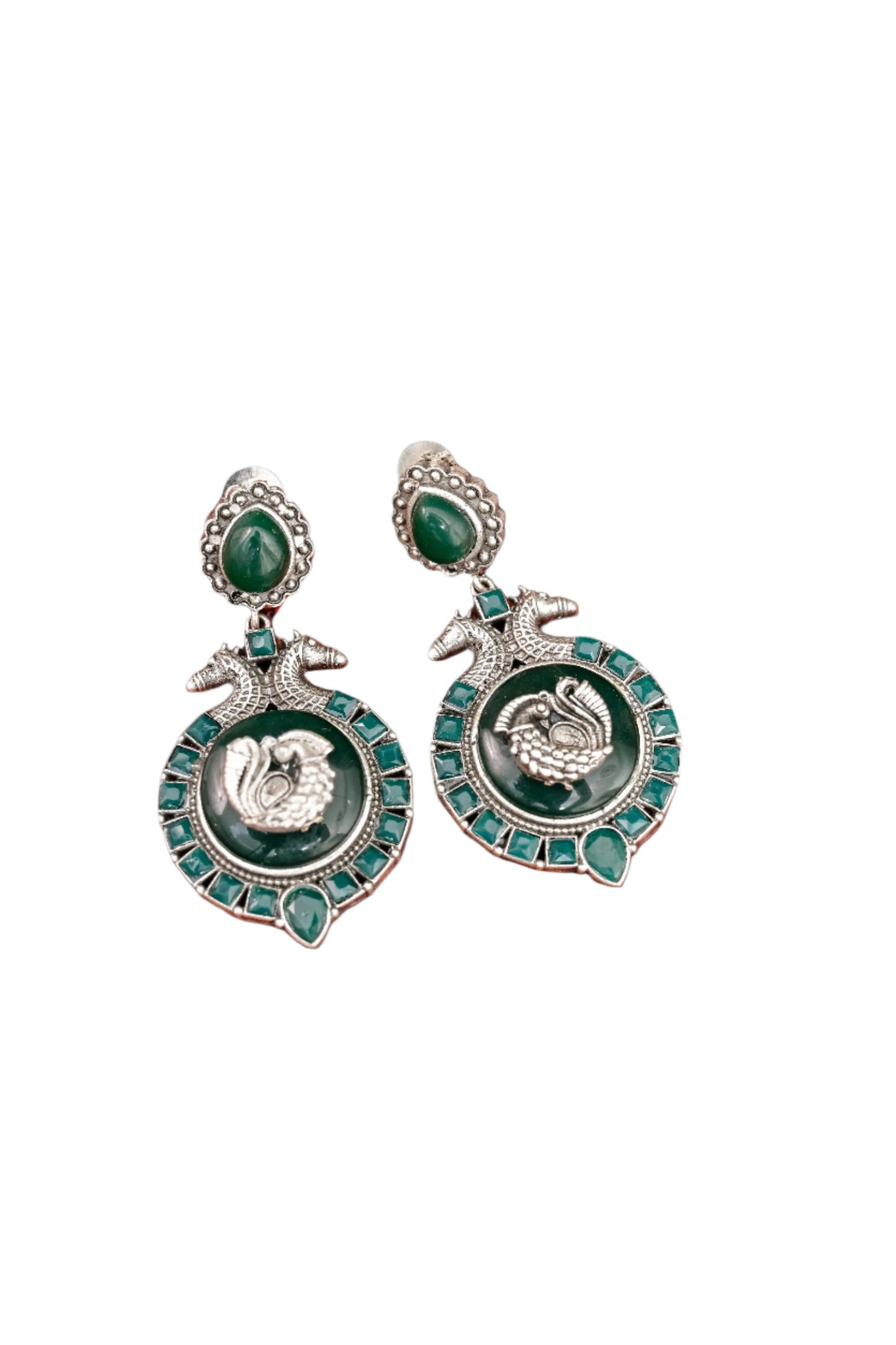Traditional Silver Moissanite Drop Earrings