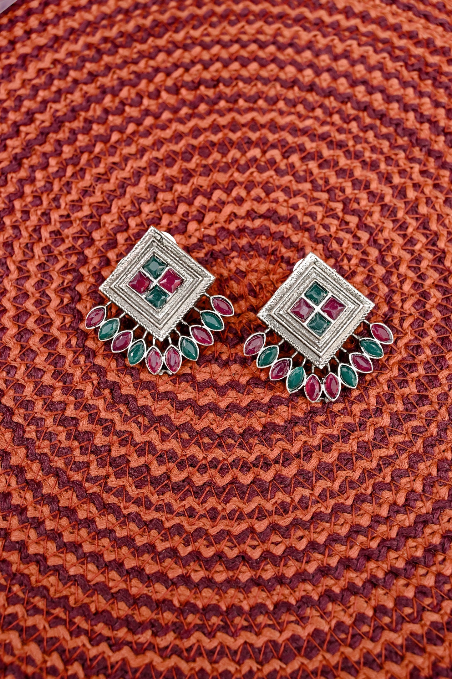 Contemporary Silver Stud Earrings
