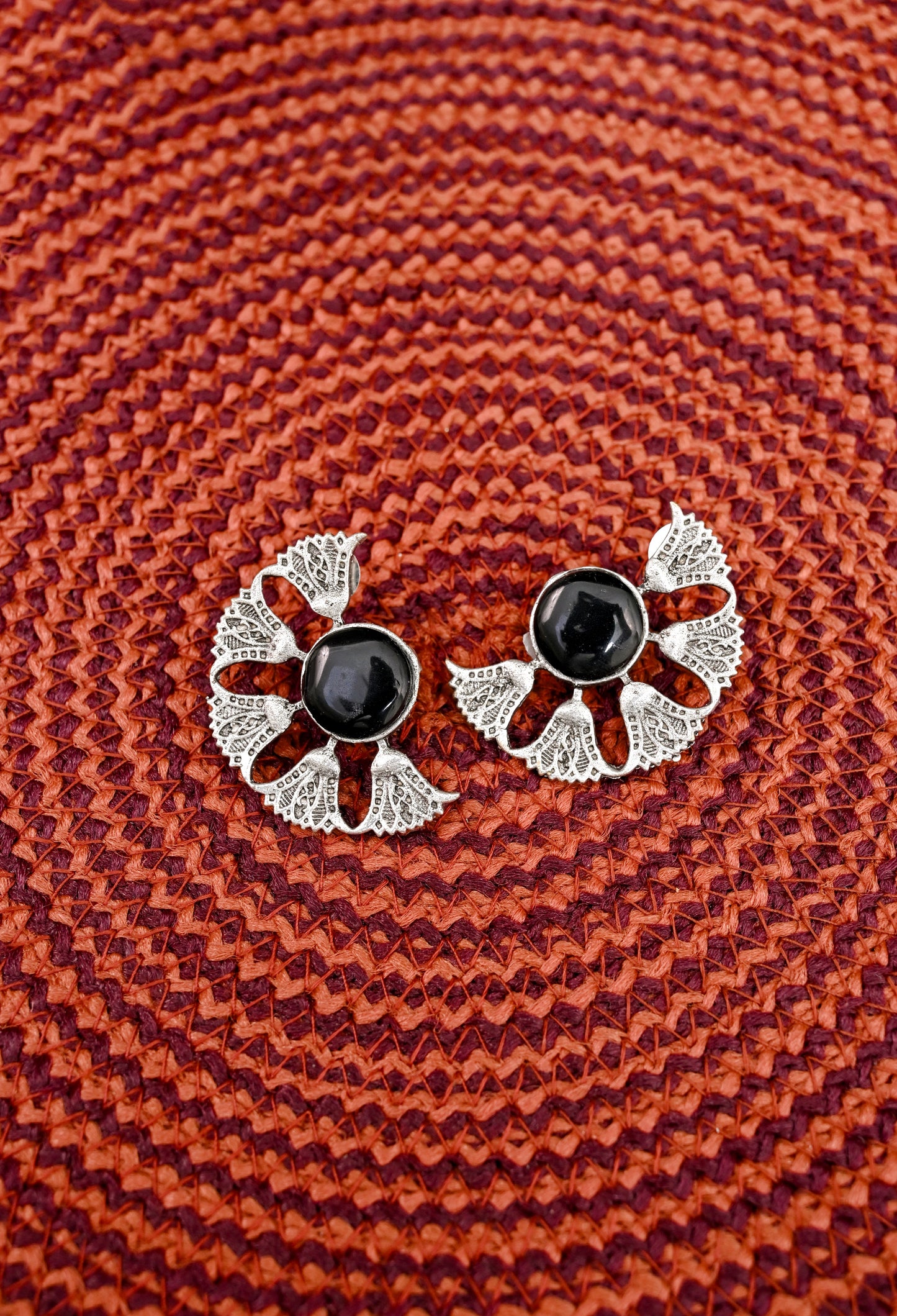 Antique Oxidized Moissanite Stud Earrings