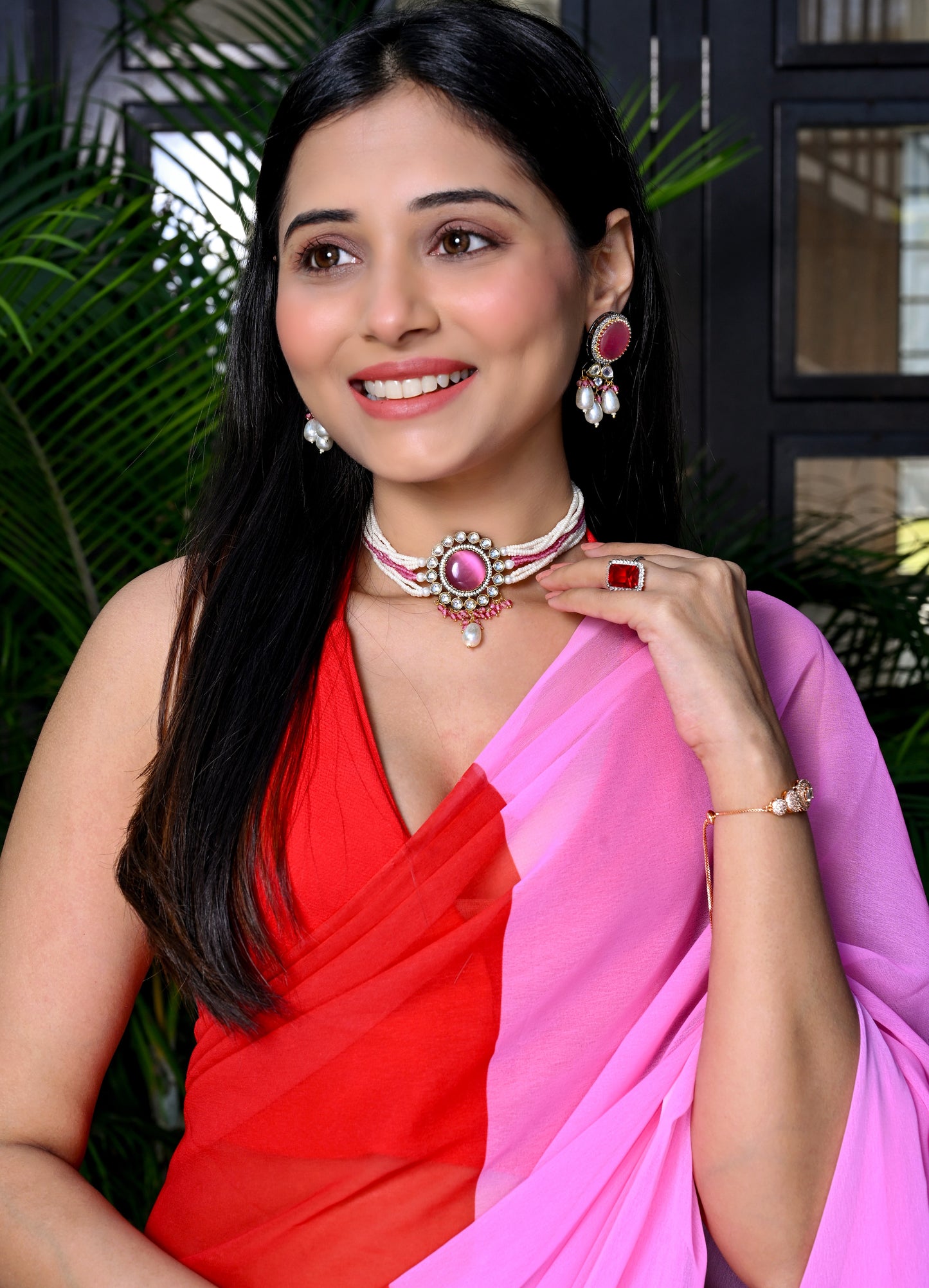 Kundan Pearl Classic Tassel Choker