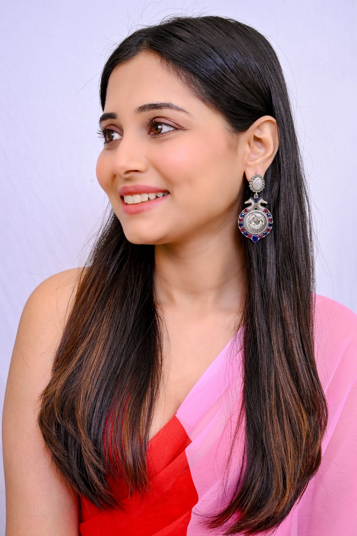 Traditional Silver Moissanite Drop Earrings