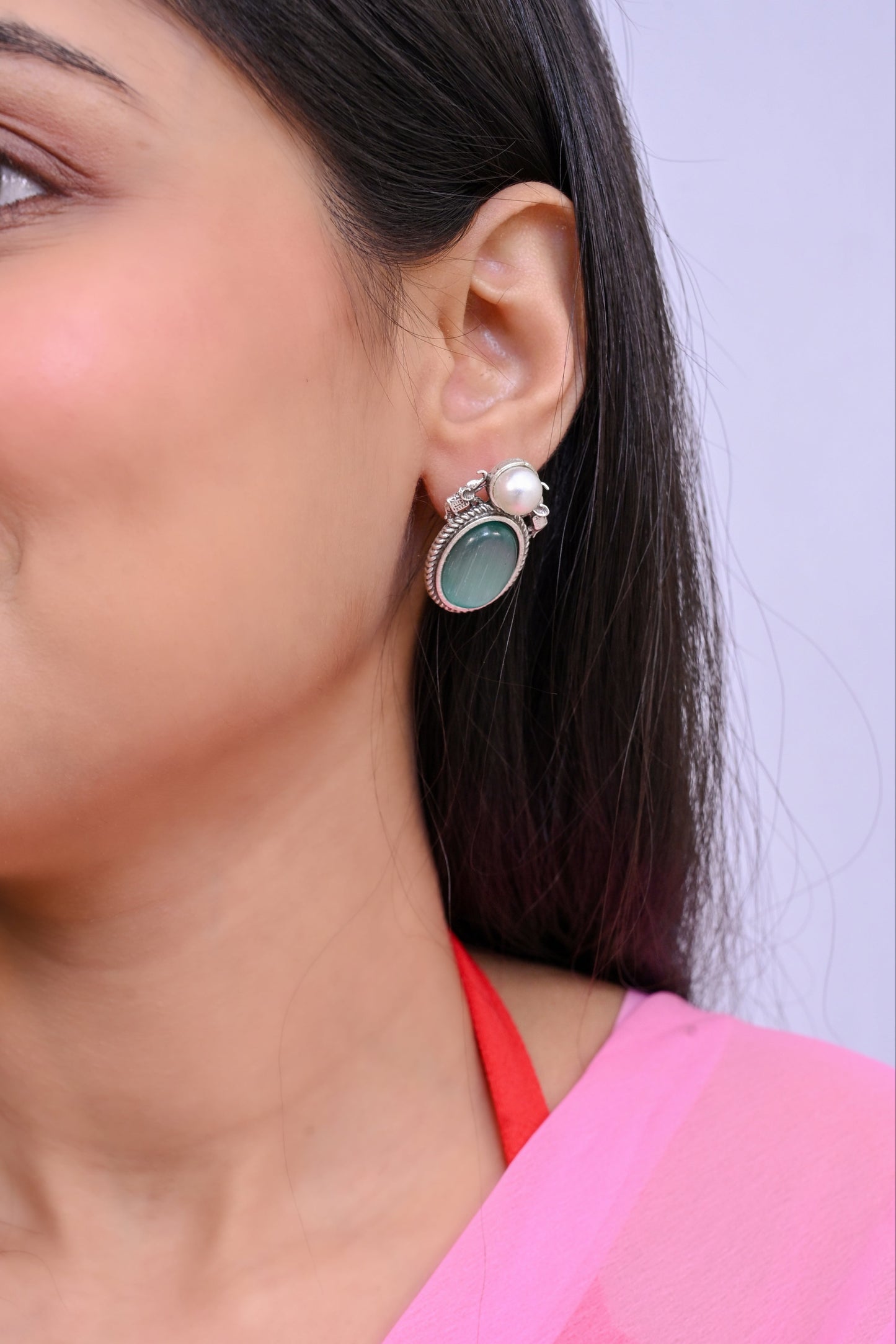 Oxidized Dazzling Stud Earrings