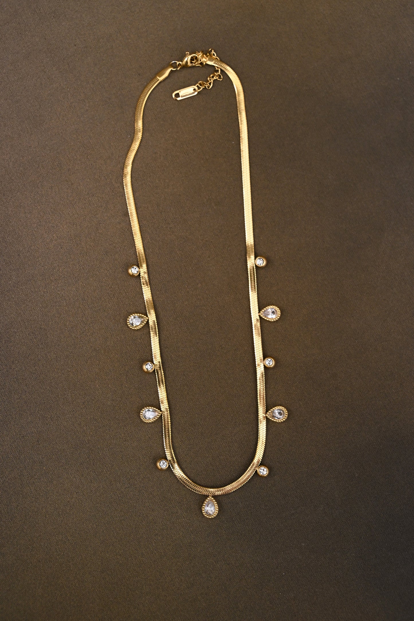 Elegant Gold CZ Studded Charms Chain