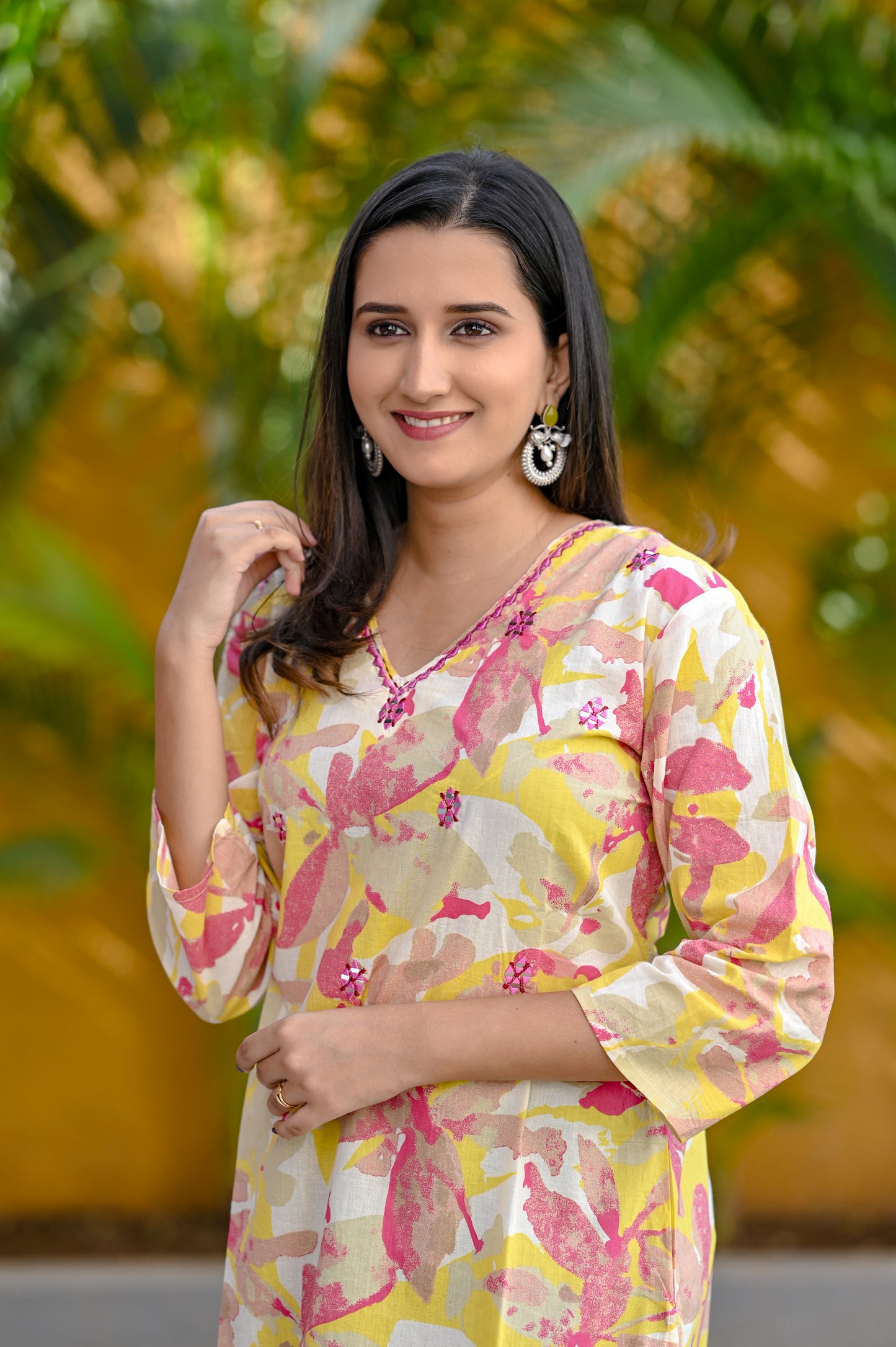 Stunning Multi Color Floral Printed Straight Kurta