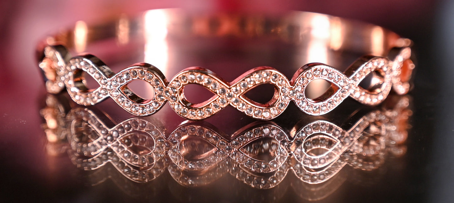 Stunning Rose Gold Plated Premium AD studded Anti Tarnish Bracelet