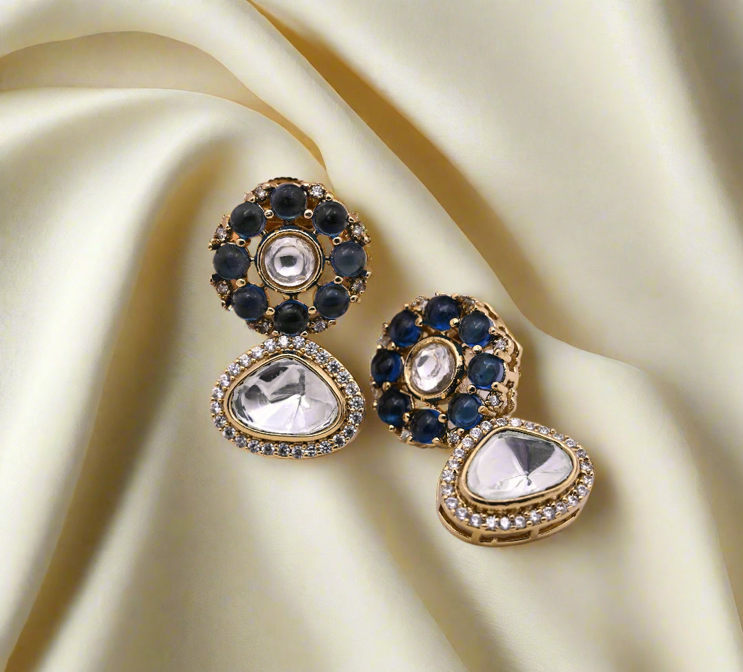 Statement Moissanite CZ Double Layered Chain Pendant Set