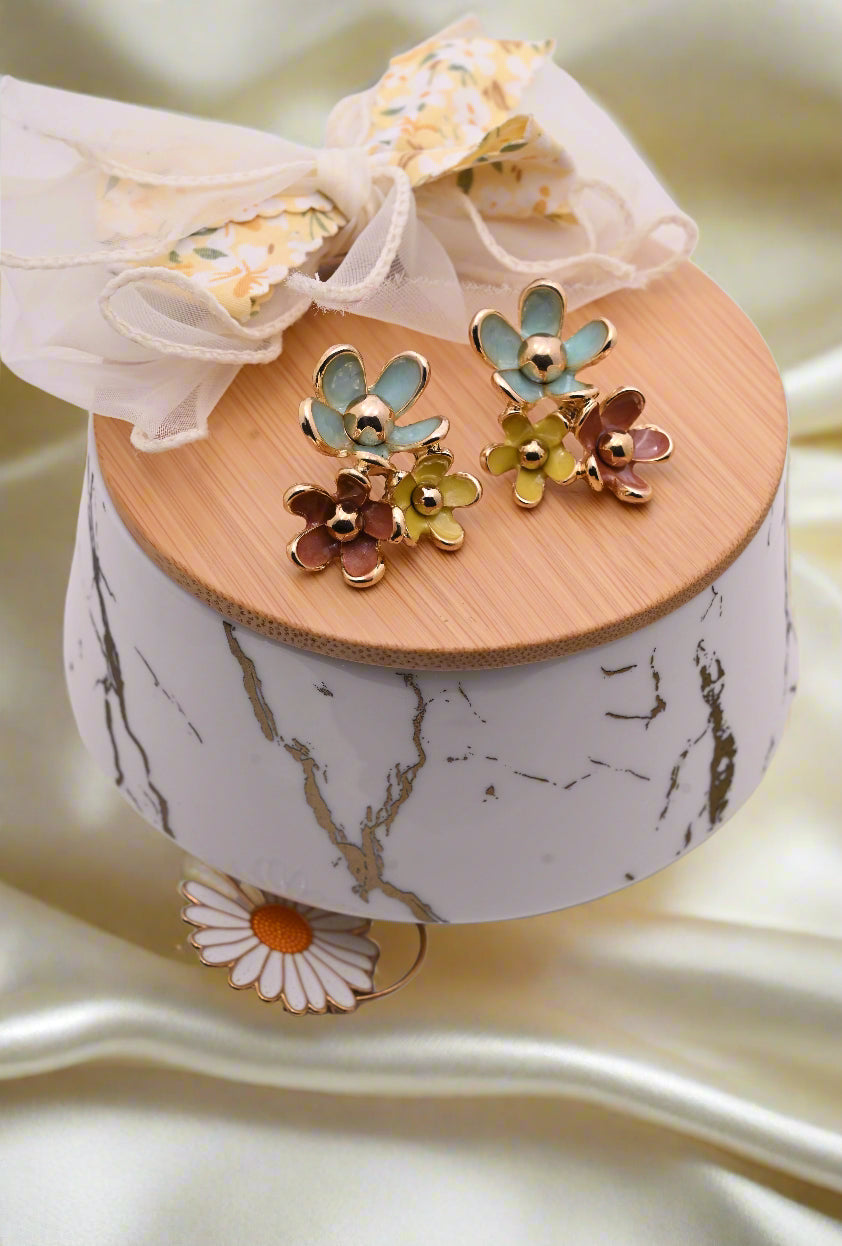 Hypoallergenic Vibrant Enamel Stud Earrings