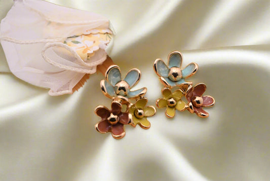 Hypoallergenic Vibrant Enamel Stud Earrings