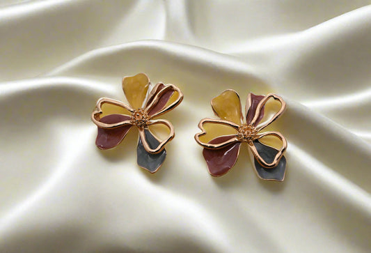 Hypoallergenic Vibrant Enamel Floral Earrings