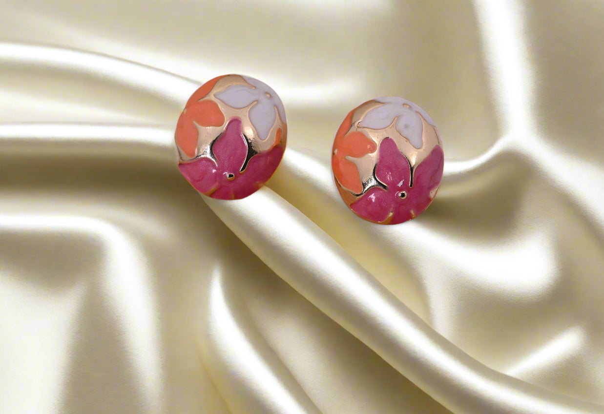 Hypoallergenic Vibrant Enamel Stud Earrings