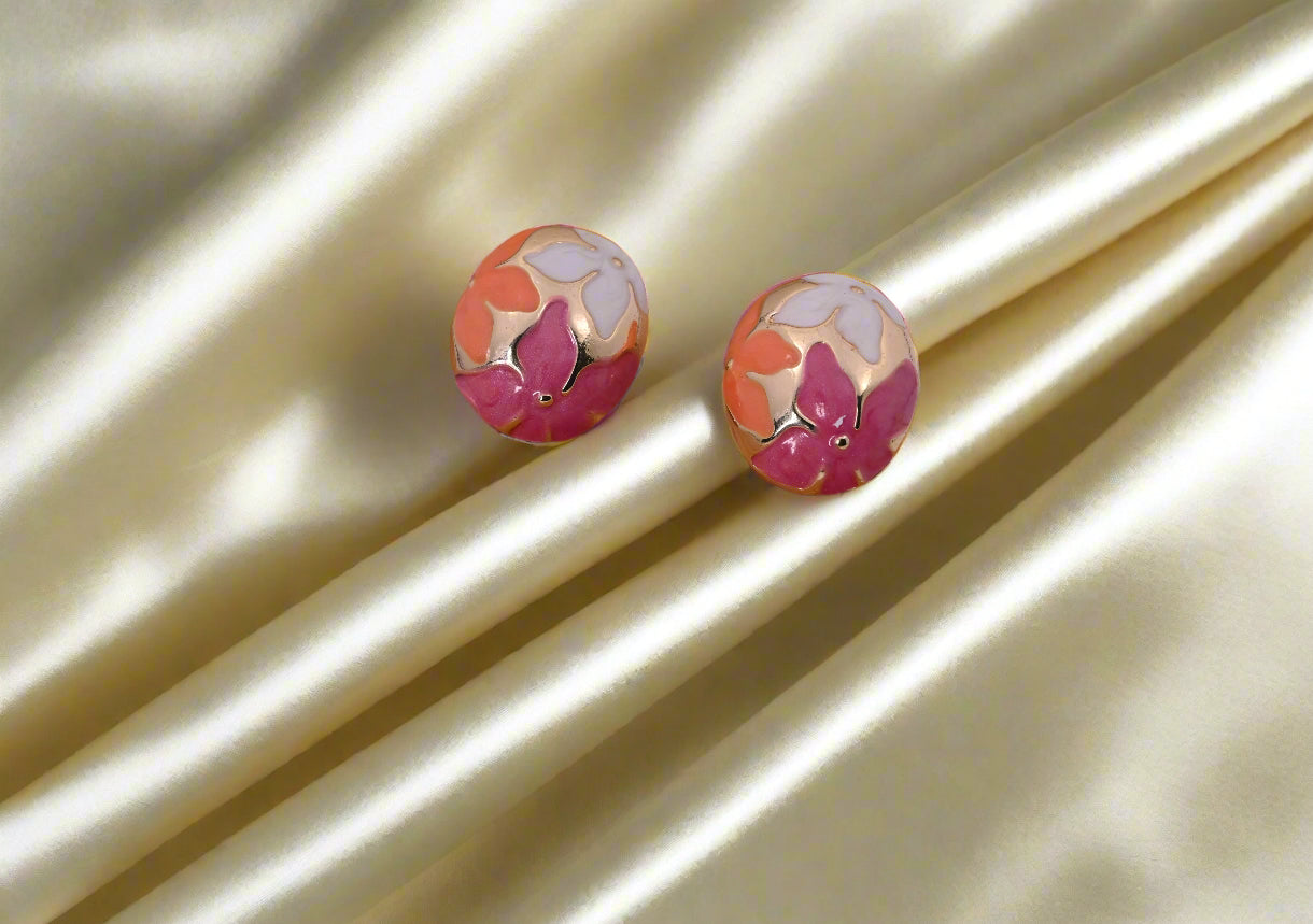 Hypoallergenic Vibrant Enamel Stud Earrings