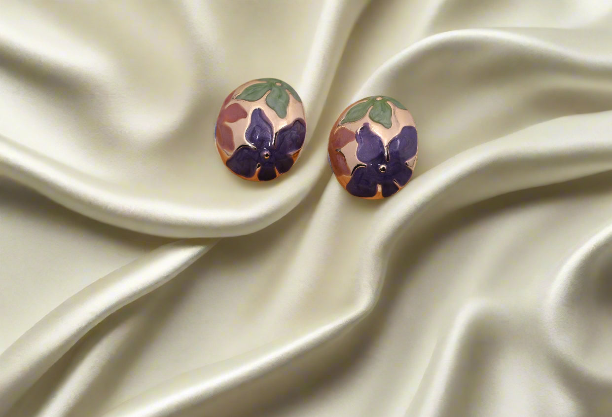 Hypoallergenic Vibrant Enamel Stud Earrings