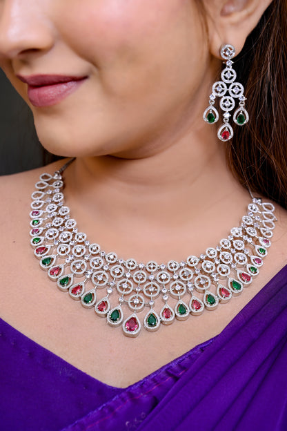 Zyra CZ Diamond Necklace set