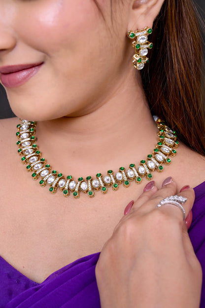 Antique Moissanite CZ Statement Necklace Set