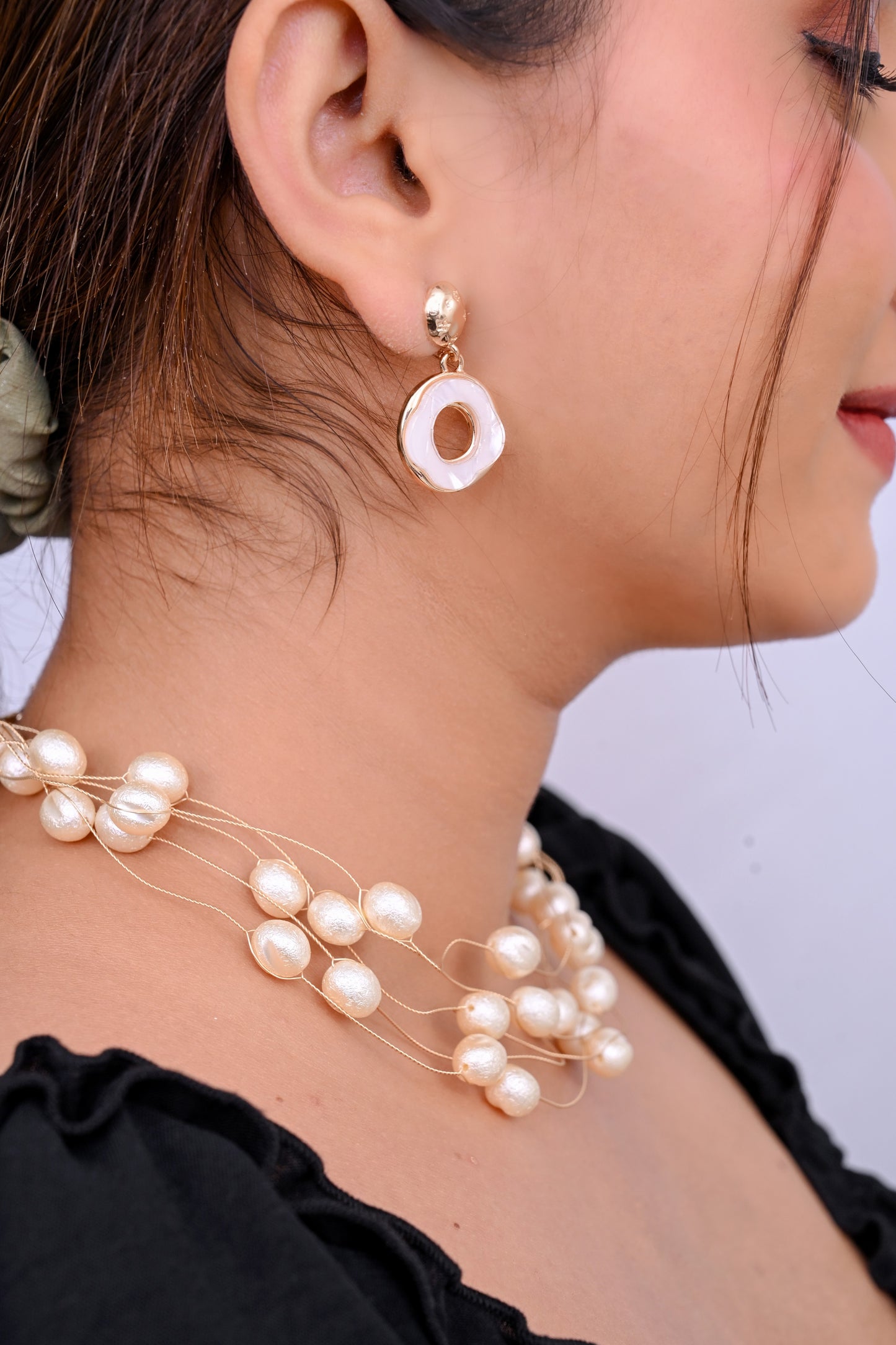 Multilayered Fresh Water Pearls Necklace