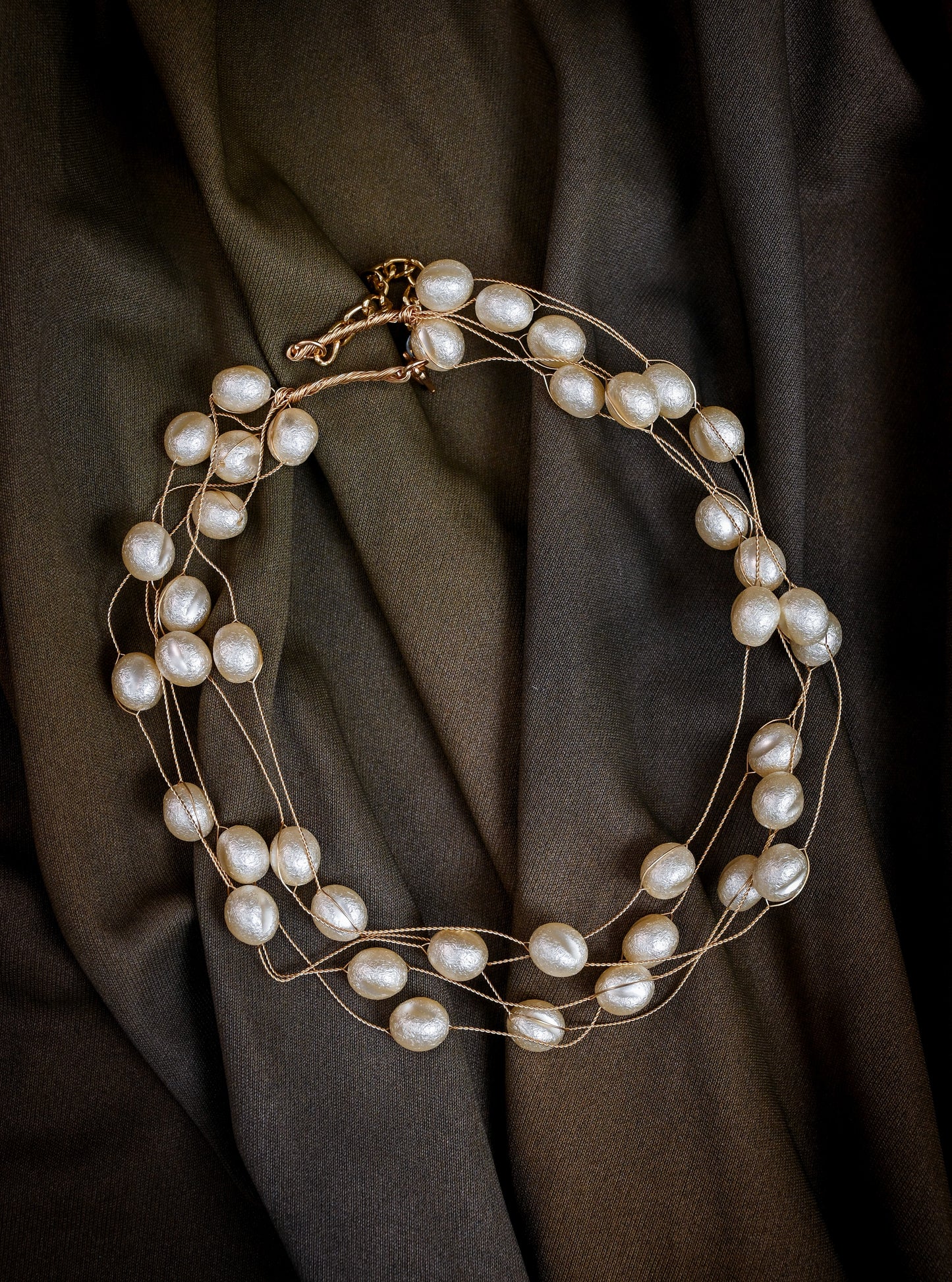 Multilayered Fresh Water Pearls Necklace