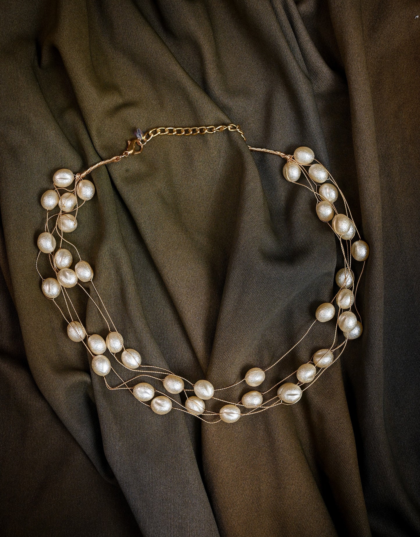 Multilayered Fresh Water Pearls Necklace