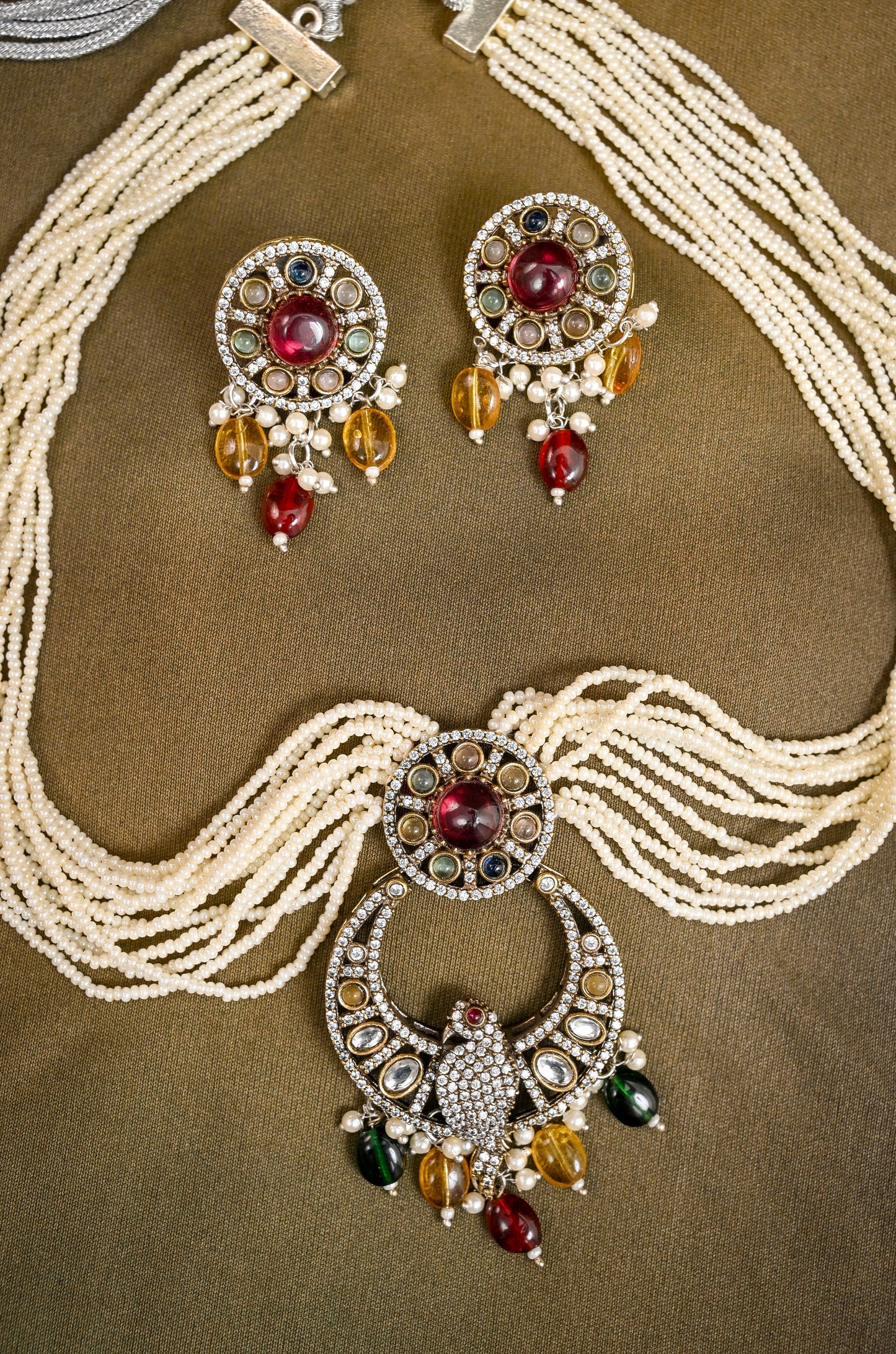 Victorian Handcrafted Kundan Necklace Set