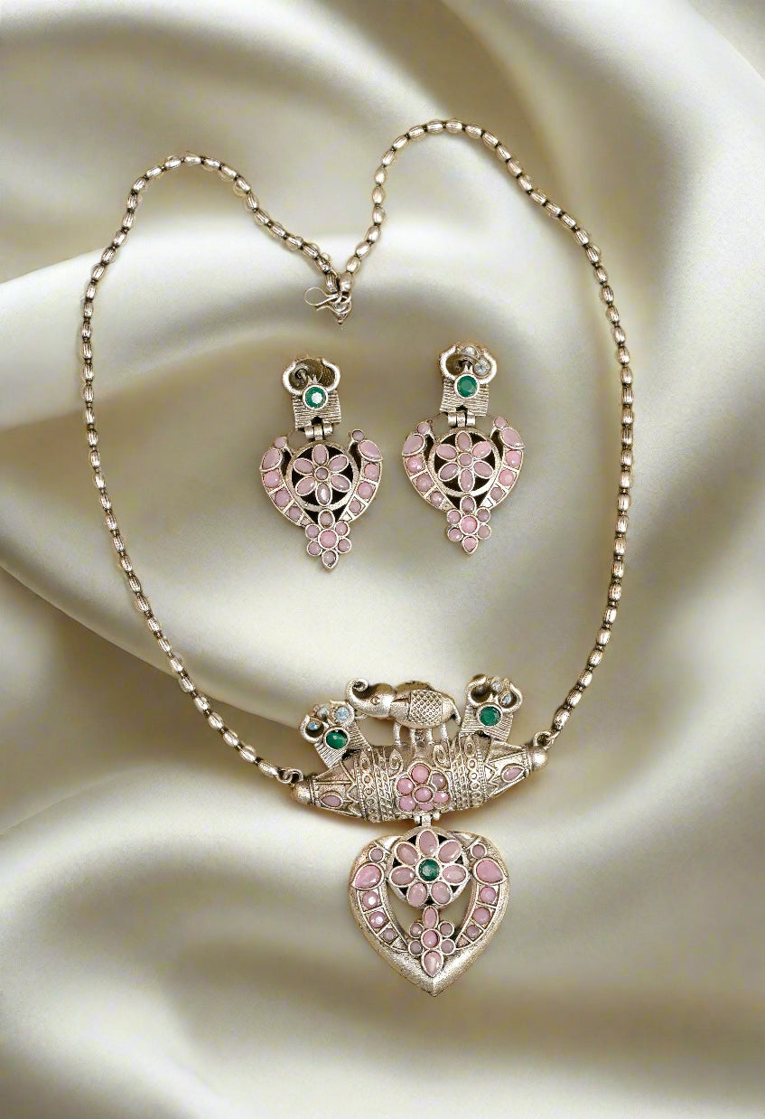Antique Oxidized Silver Necklace Set