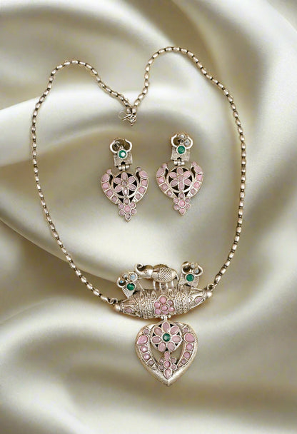 Antique Oxidized Silver Necklace Set