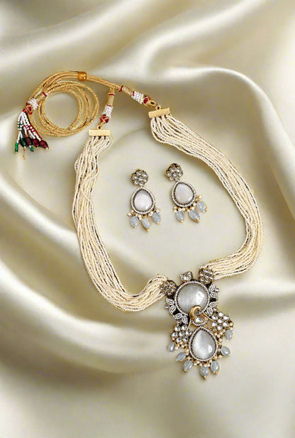 Statement Long Kundan Necklace Set