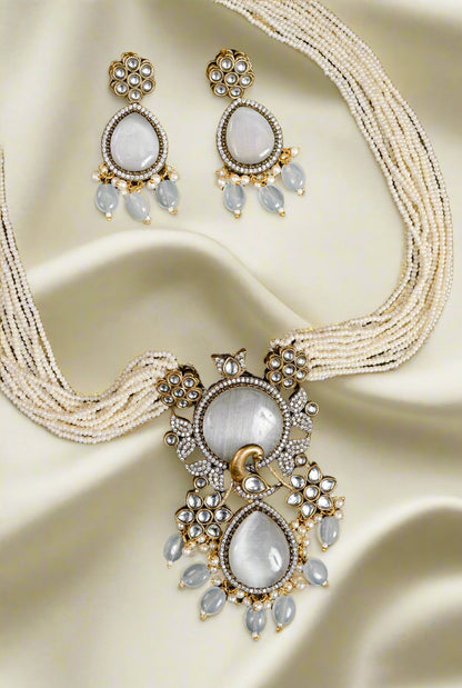 Statement Long Kundan Necklace Set