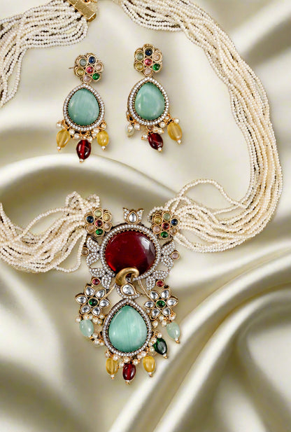 Statement Long Kundan Necklace Set