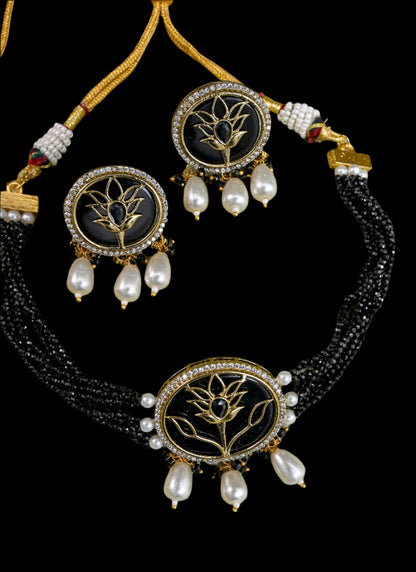 Antique Doublet Stone Choker Necklace Set