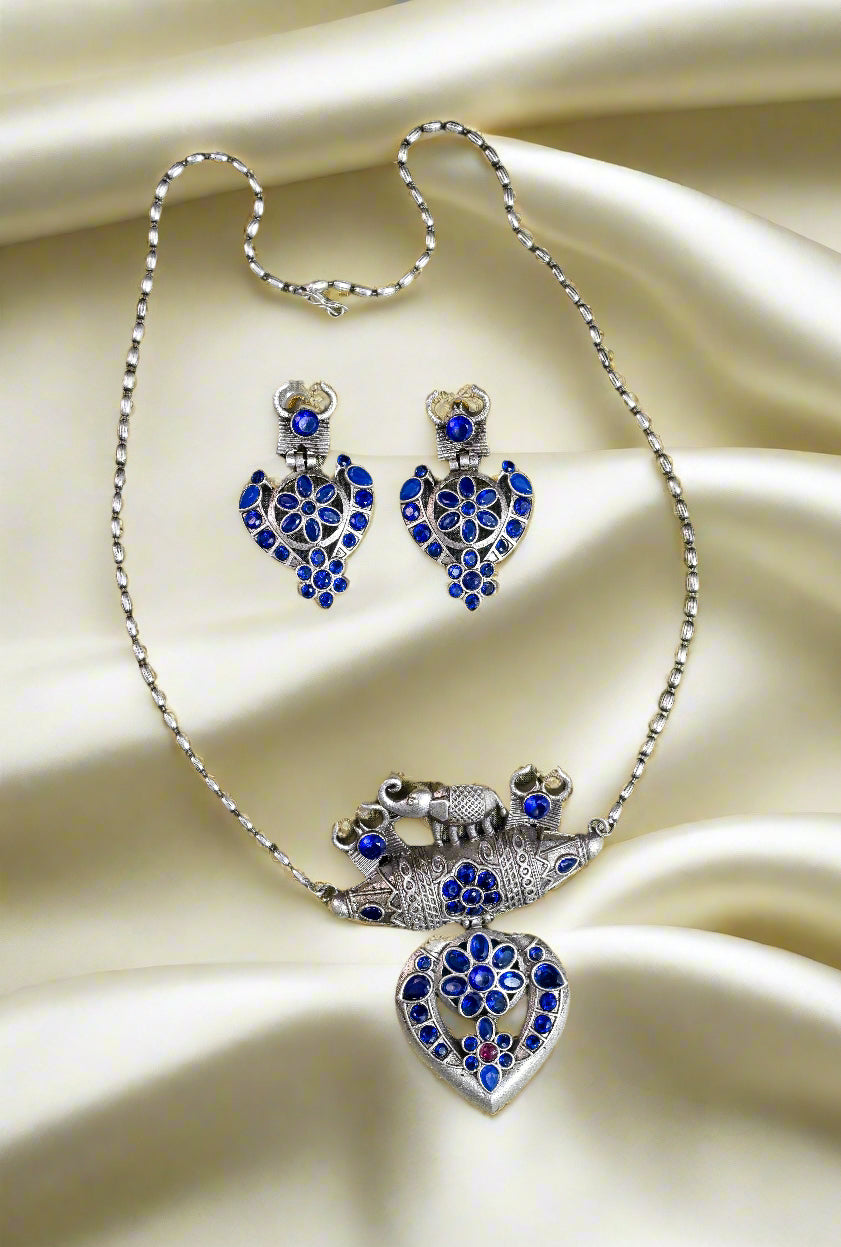 Antique Oxidized Silver Necklace Set