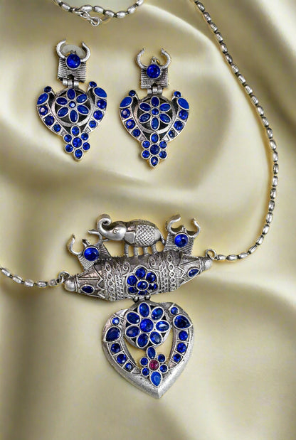 Antique Oxidized Silver Necklace Set