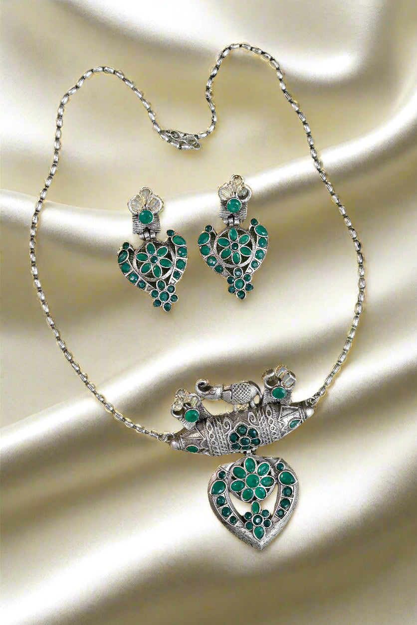 Antique Oxidized Silver Necklace Set