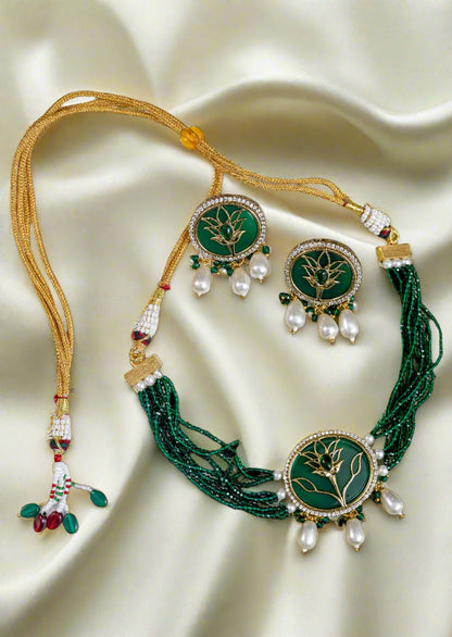 Antique Doublet Stone Choker Necklace Set