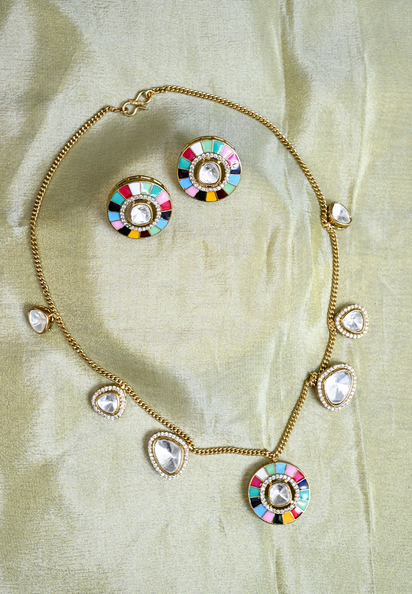 Premium CZ Charm Doublet Necklace Set