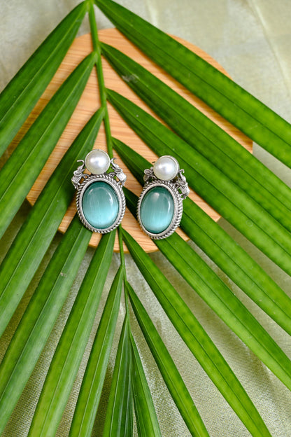 Oxidized Dazzling Stud Earrings