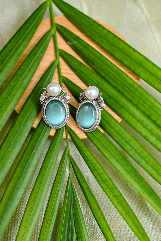 Oxidized Dazzling Stud Earrings